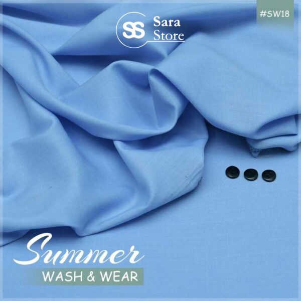 Gent’s Unstitched Summer Wash & Wear Fabric in Light-Blue – 2025 Summer Collection