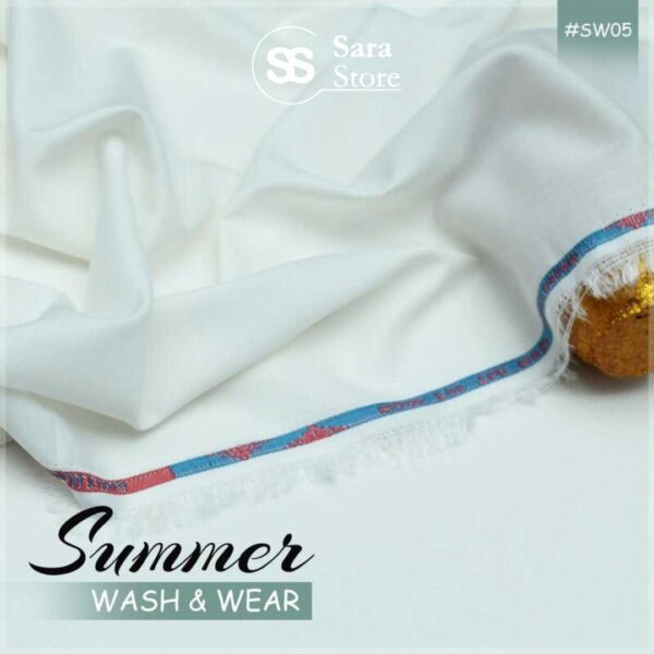 Gent's Unstitched Summer Wash & Wear Fabric in Off-White – 2025 Collection