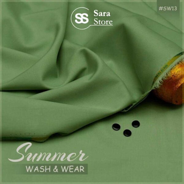 Gent's Unstitched Summer Wash & Wear Fabric in Parrot Green – 2025 Collection