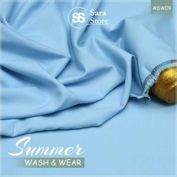 Gents Unstitched Summer Wash & Wear Fabric in Smart-Light-Blue – 2025 Summer Collection