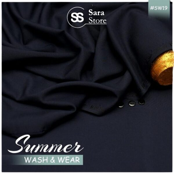 Gent’s Unstitched Summer Wash & Wear Fabric in Black – 2025 Collection