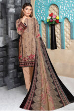 Ethnic Lawn 3PC Suit - Heavy Embroidered Front with Digital Printed Chiffon Dupatta