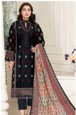 Maria B Lawn 3PC Suit - Heavy Embroidered Front with Digital Printed Dupatta