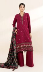 Sapphire Brand Lawn 3pc Suit | Embroidered Neck, Heavy Embroidery Front & Sleeves, Embroidered Border, Digital Printed Voil Dupatta | Bana Dora Dupatta | SaraStore.pk