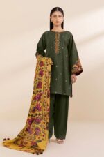 Sapphire Brand Lawn 3pc Suit | Embroidered Neck, Heavy Embroidery Front & Sleeves, Embroidered Border, Digital Printed Voil Dupatta | Bana Dora Dupatta | SaraStore.pk