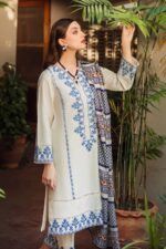 Aisling Luxury Summer Collection 2K25 - 3PC Lawn Suit with Heavy Embroidered Front & Voil Dupatta