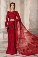 Maria B Exclusive Heavy Embroidered Net Saree with Silk Petti Coat - 2024 Collection