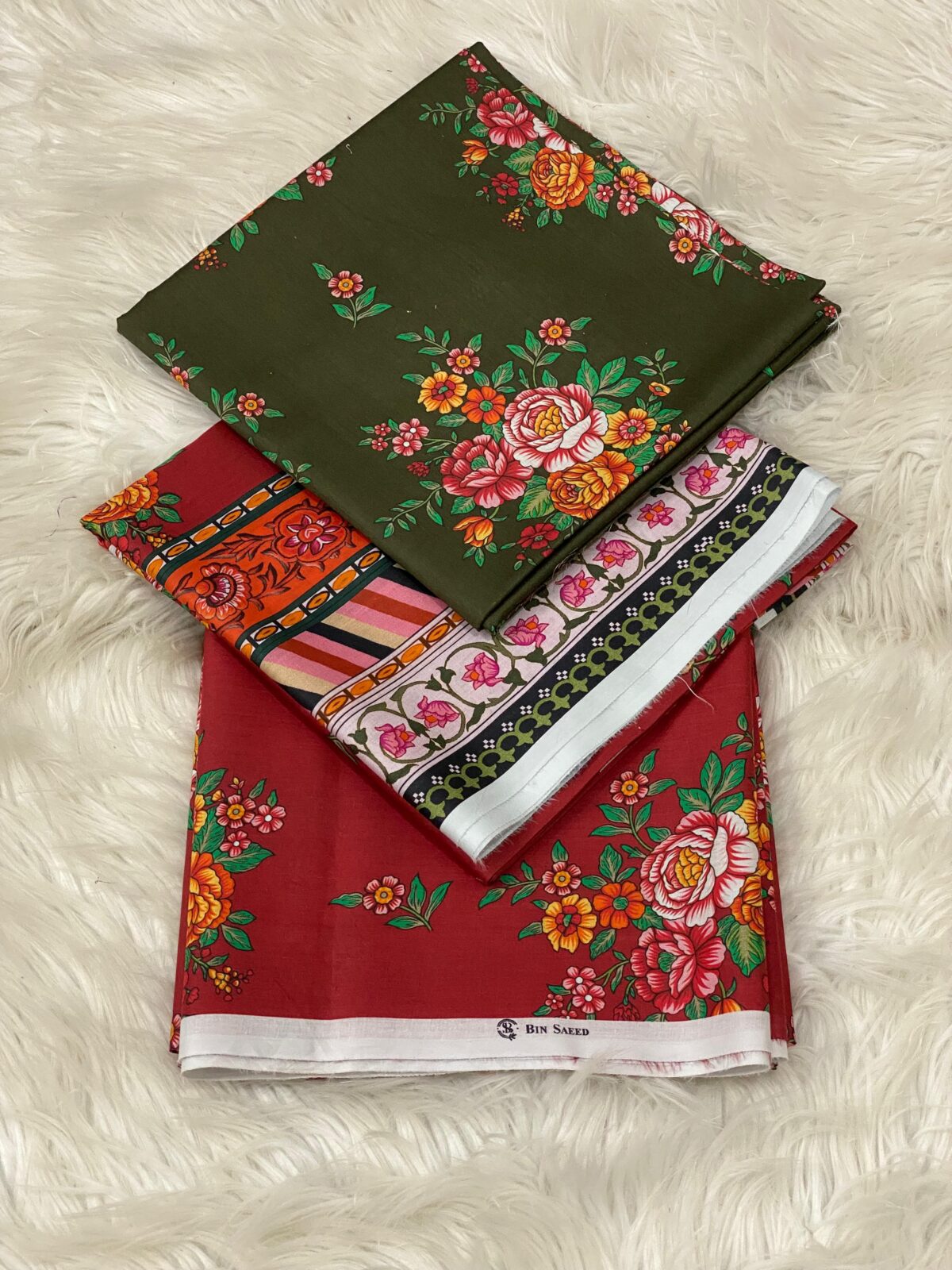 Bin Saeed 2025 Printed Lawn 3PC Suit Collection - Shirt, Voil Dupatta & Dyed Trouser