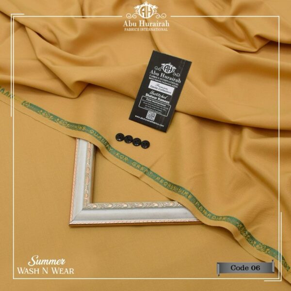 Abu Hurairah Wash & Wear Unstitched Suit Fabric - Summer Collection for Men