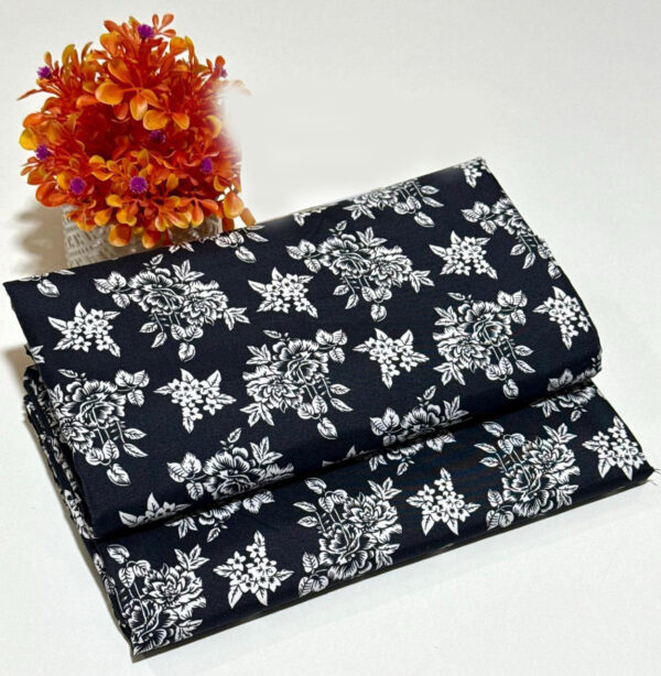 Design 01 - Unstitched Cambric Cotton 2pc Suit with Digital Floral Prints