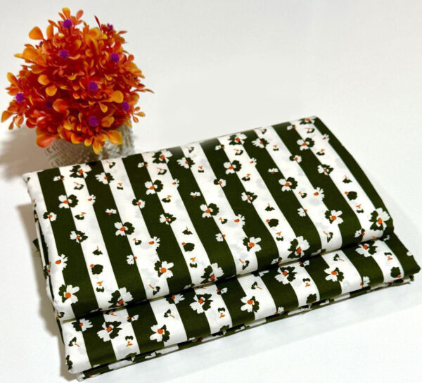 Design 32 – Teal cambric cotton 2PC unstitched floral print suit for women 2025