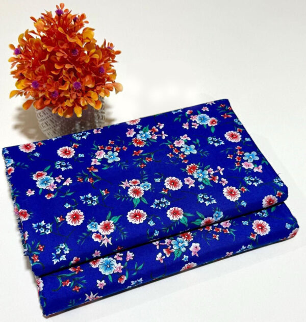 Design 34 – Lilac cambric cotton unstitched 2PC floral summer suit for women