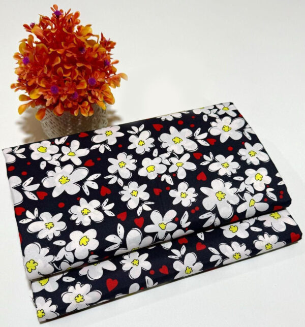 Design 39 – Earthy beige unstitched cambric cotton 2PC floral summer suit for women