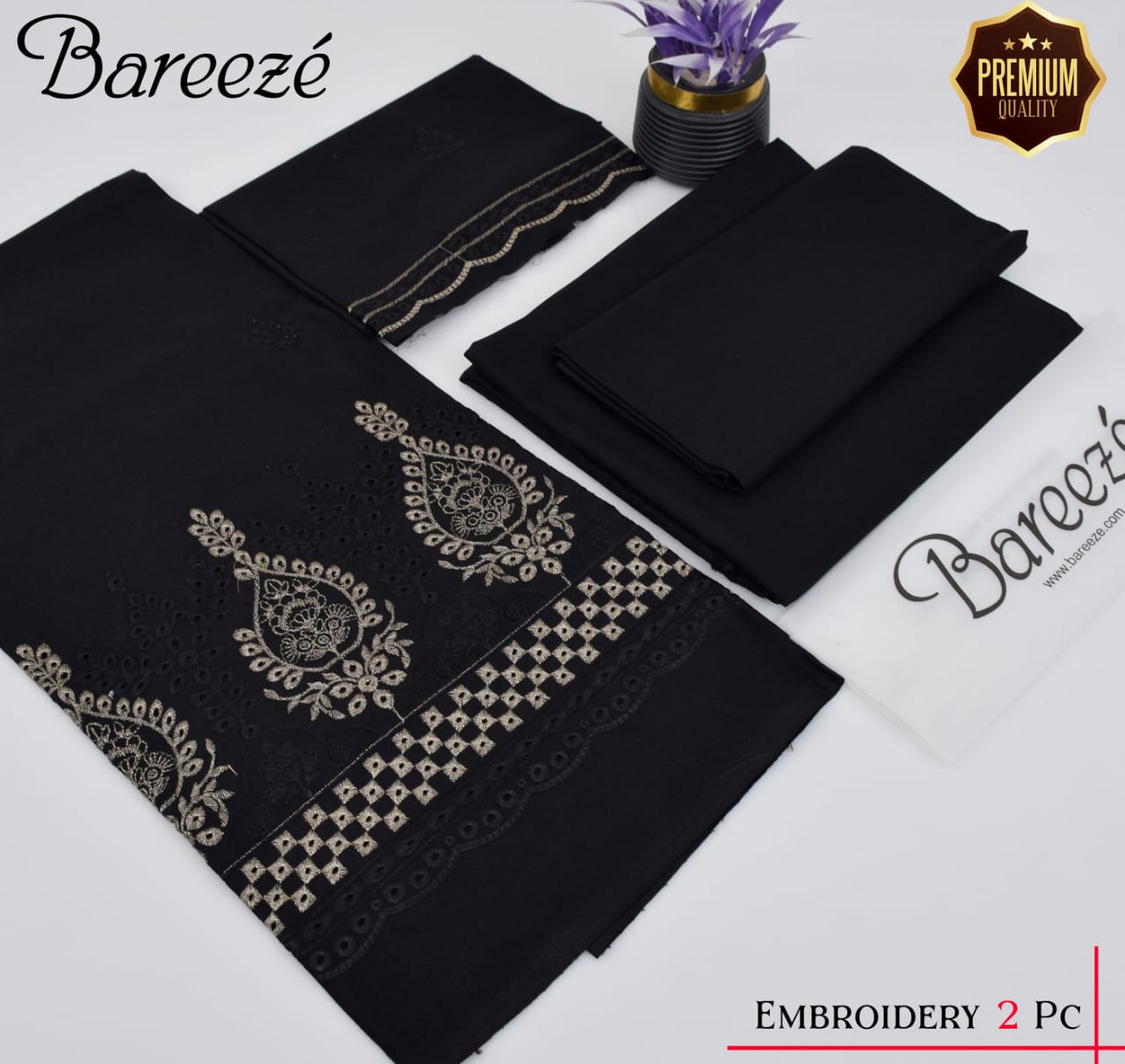Bareeze Pure Lawn 2PC Suit - Chikan Kari Embroidery with Dyed Trouser Bareeze Pure Lawn 2PC Suit - Chikan Kari Embroidery with Dyed Trouser