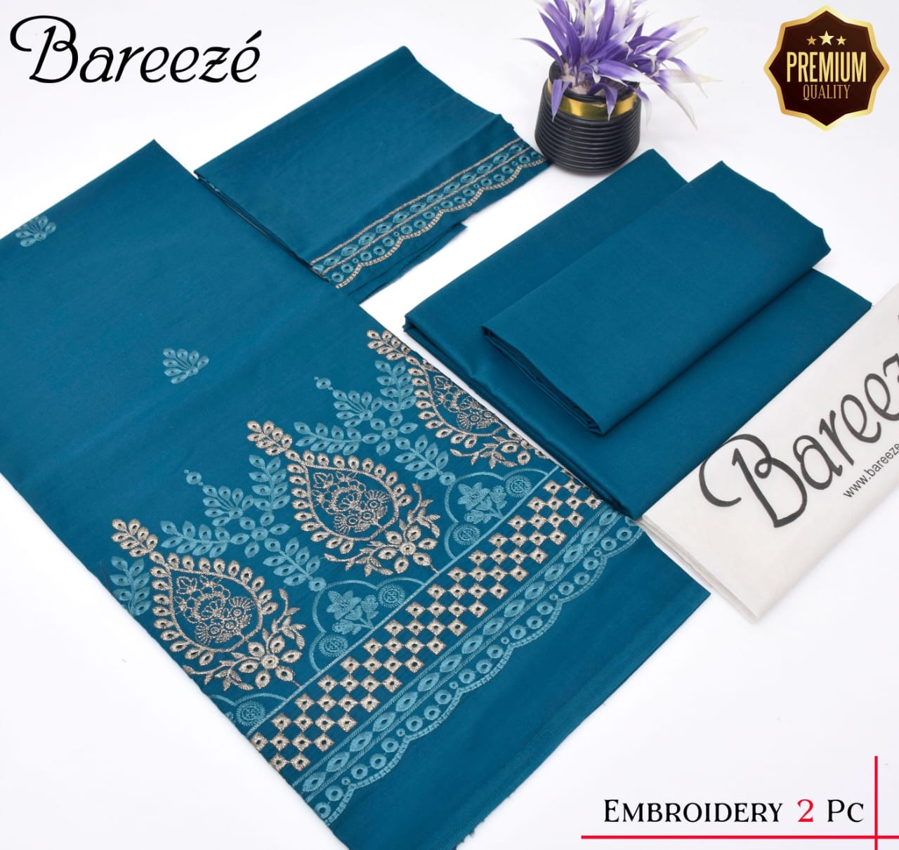 Bareeze Pure Lawn 2PC Suit - Chikan Kari Embroidery with Dyed Trouser Bareeze Pure Lawn 2PC Suit - Chikan Kari Embroidery with Dyed Trouser
