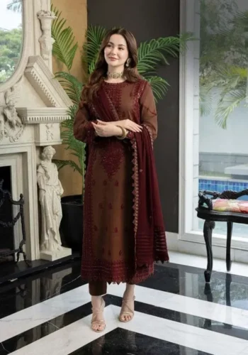 Asim Jofa Premium Dhanak Winter Collection 2025 – Luxury 3PC Embroidered Suit With Wool Shawl