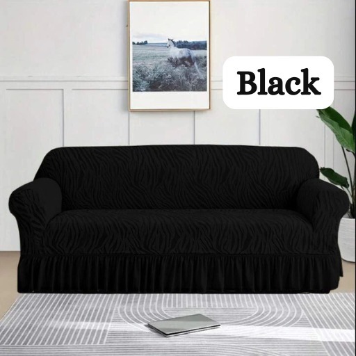 Zebra Style Black Sofa Covers – Jersey & Velvet Stretchable Design