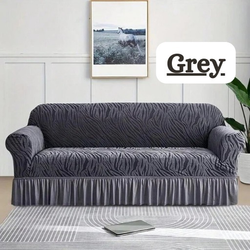 Zebra Style Sofa Cover in Gray – Jersey & Velvet