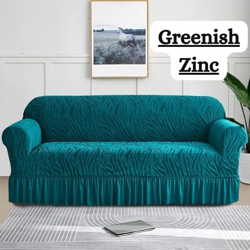 ZEBRA Style Greenish Zinc Sofa Cover – Jersey & Velvet