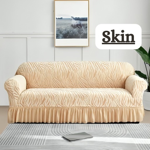 ZEBRA Style Skin Golden Jersey & Velvet Sofa Cover for All Sizes