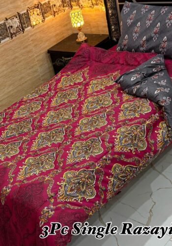 3PC Single Vicky Razayi Set 2025 – Mix Cotton Bedding with 500 GSM Filling