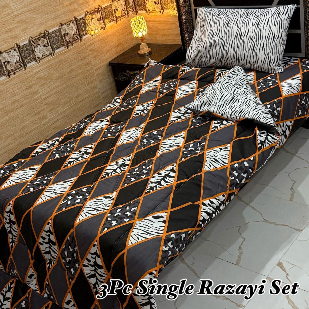 3PC Single Vicky Razayi Set 2025 – Mix Cotton Bedding for Single Bed