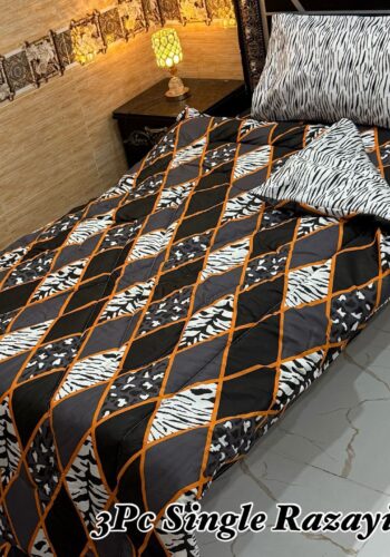 3PC Single Vicky Razayi Set 2025 – Mix Cotton Bedding for Single Bed