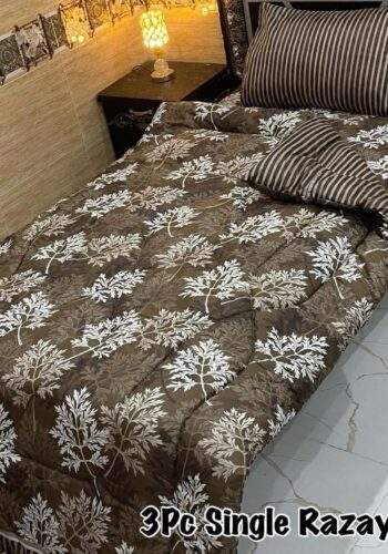 3PC Single Vicky Razayi Set 2025 – Premium Single Bed Cotton Bedding