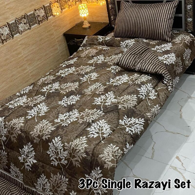 3PC Single Vicky Razayi Set 2025 – Premium Single Bed Cotton Bedding