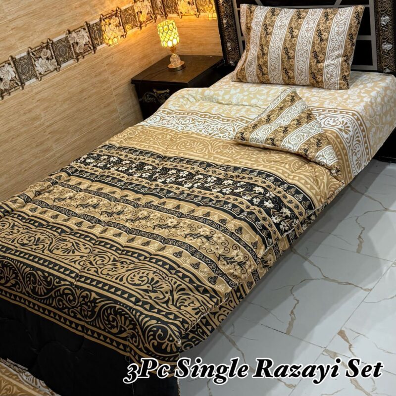 3PC Luxury Winter Razayi Bedding Set 2025 with Mix Cotton