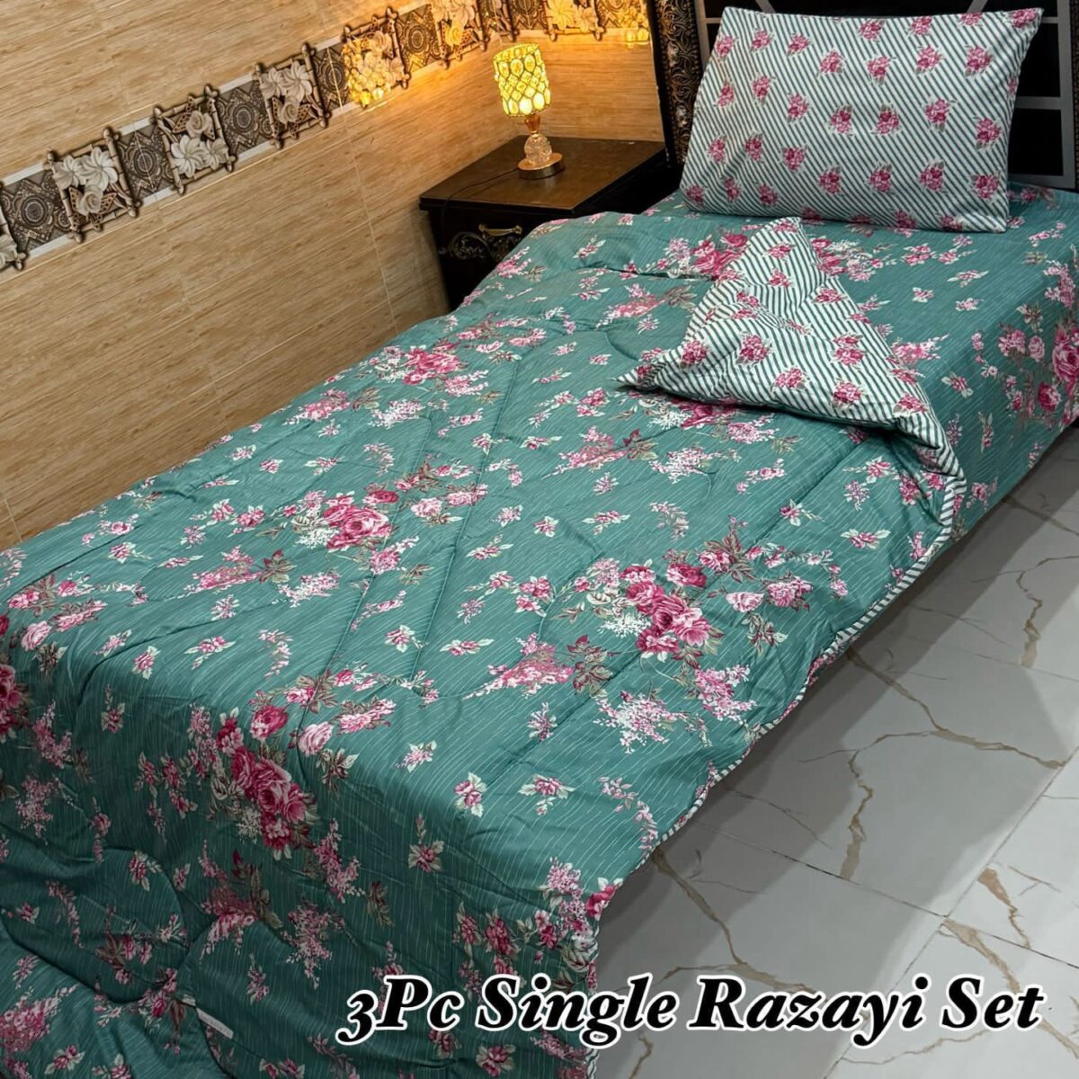 3PC Premium Vicky Cotton Razayi Set 2025 with Mix Cotton Bedding