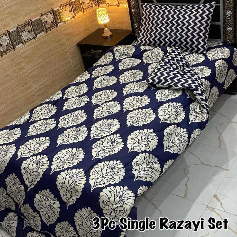 3PC Single Vicky Razayi Set 2025 with Mix Cotton Fabric and 500 GSM Filling