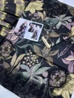 Baroque 3pcs Winter Linen Suit with embroidery, digital prints & dupatta.