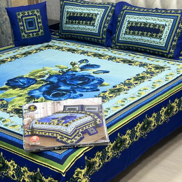Dream Panel 3D Crystal Cotton King Size 4pc Bedsheet Set – Winter 2025 Home Collection | Code: SS-Pan-19