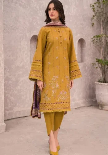 Jazmin 3 Piece Unstitched Embroidered Dhanak Suit – Winter 2025 Collection by sarastore.pk
