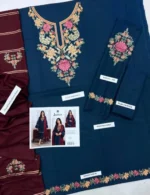 Jazmin Premium Dhanak 3 Piece Unstitched Embroidered Suit – Winter 2025 Collection by sarastore.pk