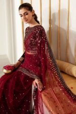Jazmin Saree Collection available at sarastore.pk featuring velvet, net, and satin silk fabrics for weddings and festive events