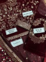 Jazmin Saree Collection available at sarastore.pk featuring velvet, net, and satin silk fabrics for weddings and festive events
