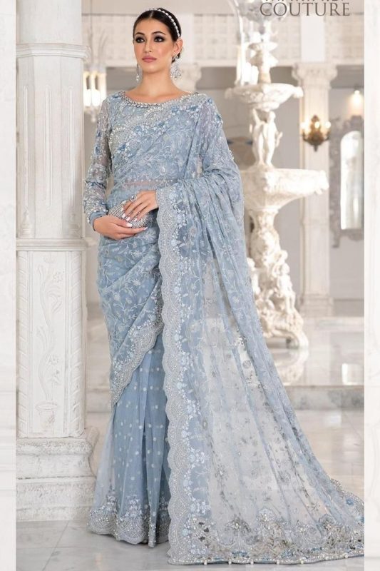 maria-b-embroidered-net-saree-ice-blue-mc-049-sarastore-pk