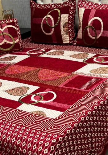 Velvet Jacquard King Size 4pc Bedsheet Set in Red – Winter 2025 Home Collection available at sarastore.pk