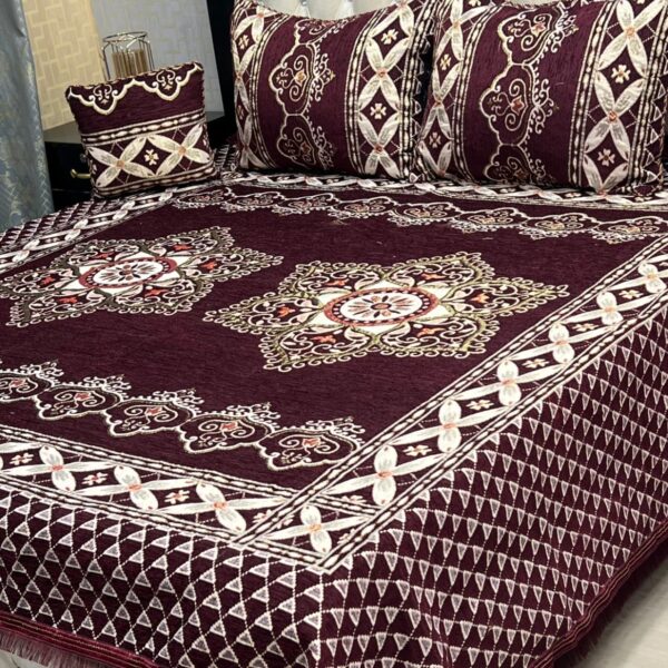 Velvet-Jacquard-King-Size-4pc-Bedsheet-Set – Winter 2025 Code: S.S-Vel04-30