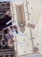 Asim Jofa Premium Dhanak 3 Piece Unstitched Embroidered Suit – Winter 2025 Collection by sarastore.pk