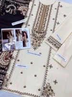 Asim Jofa Premium Dhanak 3 Piece Unstitched Embroidered Suit – Winter 2025 Collection by sarastore.pk