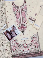 Asim Jofa Premium Dhanak 3 Piece Embroidered Suit with Full Embroidered Shawl – Winter 2025 Collection by sarastore.pk