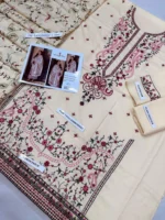 Asim Jofa Premium Dhanak 3 Piece Embroidered Suit with Full Embroidered Shawl – Winter 2025 Collection by sarastore.pk