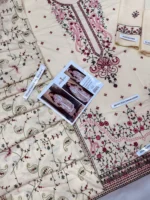 Asim Jofa Premium Dhanak 3 Piece Embroidered Suit with Full Embroidered Shawl – Winter 2025 Collection by sarastore.pk