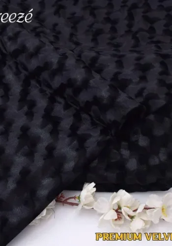 Korean Velvet 2 Piece Unstitched Embossed Suit in Black – Winter 2025 Casual Collection sarastore.pk