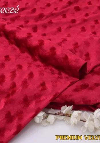 Korean Velvet 2 Piece Unstitched Suit – Brick Red – Winter 2025 Casual Collection by sarastore.pk