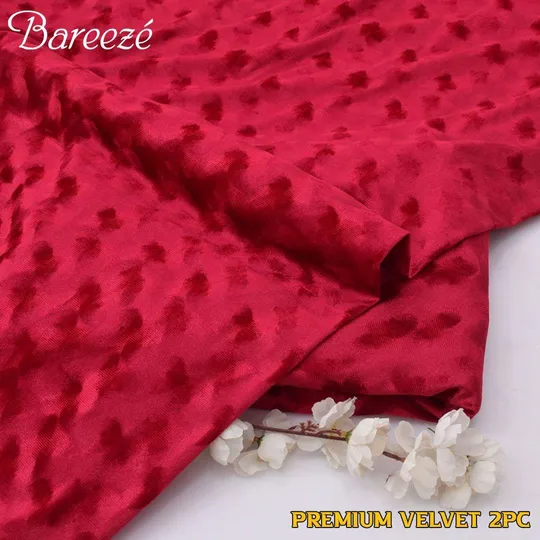 Korean Velvet 2 Piece Unstitched Suit Brick Red Korean Velvet 2 Piece Unstitched Suit – Brick Red – Winter 2025 Casual Collection by sarastore.pk