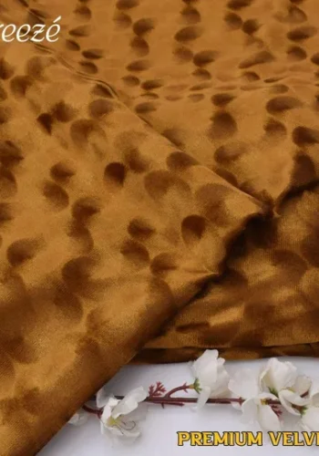 Korean Velvet 2 Piece Unstitched Embossed Suit in Copper Leather – Winter 2025 Collection by sarastore.pk